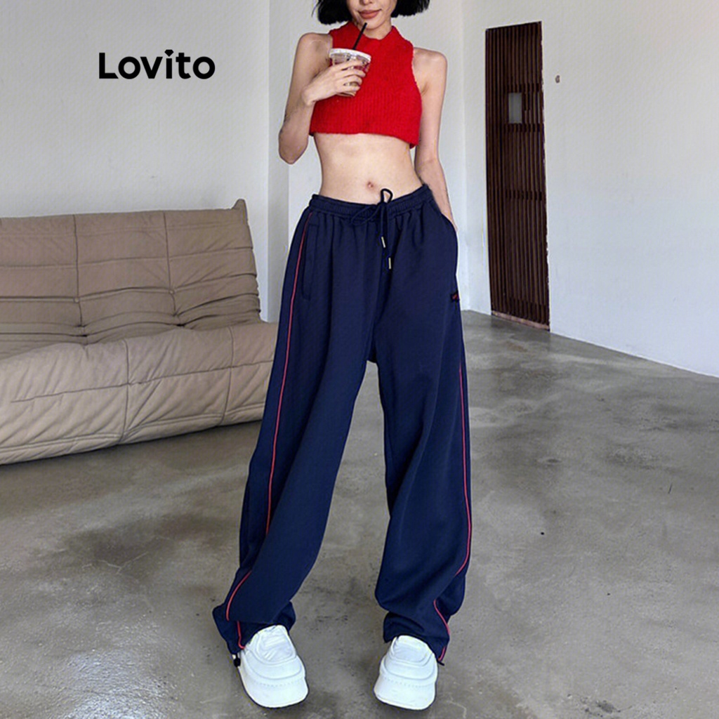 Quần cạp trễ trơn Lovito cho nữ LNA11032 (màu xanh navy)