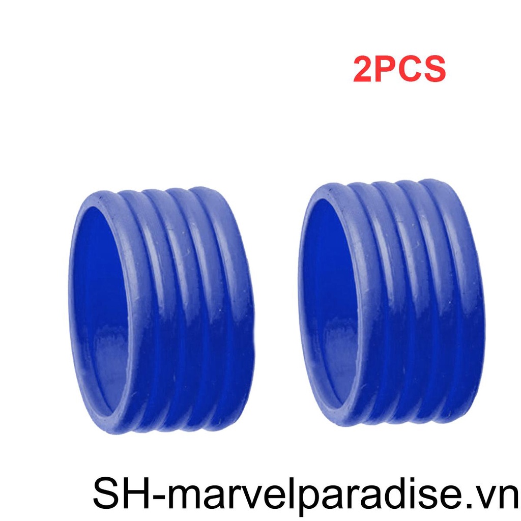 Set 2 Vòng Silicone Gắn Tay Cầm Vợt Tennis Màu Trơn Có Thể Tái Sử Dụng