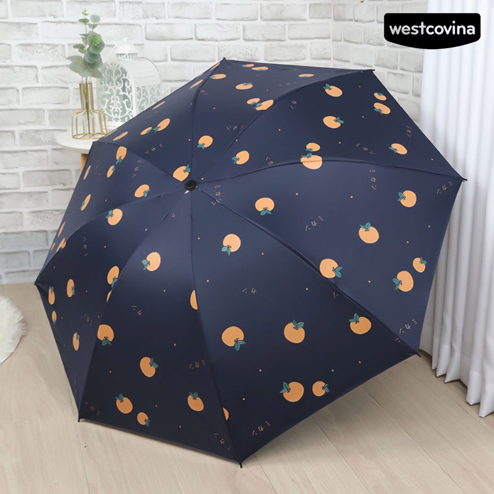 [COD]☁Dù Gấp Chống Tia UV Chống Thấm Nước Họa Tiết Cà Rốt Dễ Thương