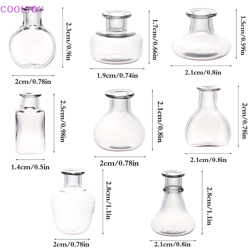 1 Bình Hoa Thủy Tinh Màu Xám Thu Nhỏ 1: 12 Trang Trí Nhà Búp Bê / Tiểu Cảnh