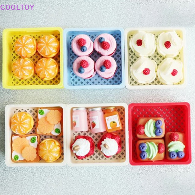 1 Bộ Giỏ Đựng Bánh Tráng Miệng 1 / 12 Trang Trí Nhà Búp Bê