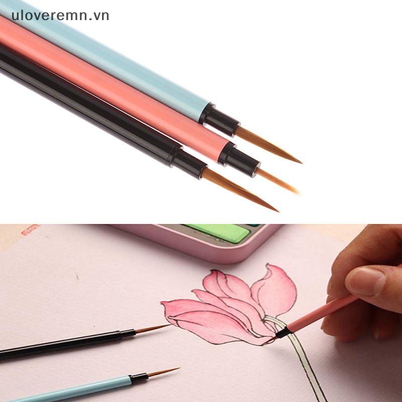 Set 3 Cọ Vẽ Trang Trí Móng Tay Nghệ Thuật Uloveremn Bằng Thép Nylon Bền Màu Sắc Đẹp Mắt