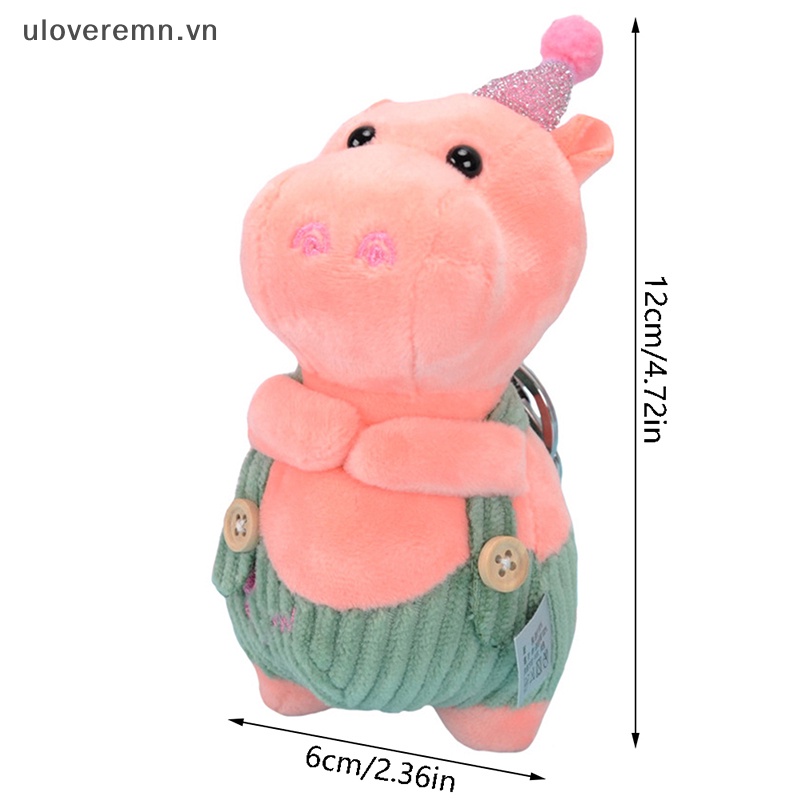 Móc Khóa Hình Hà Mã Nhồi Bông 12CM Dễ Thương