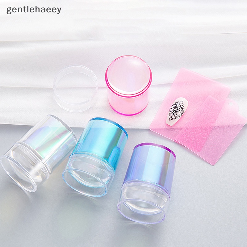 Bộ Dụng Cụ In Vẽ Móng Nghệ Thuật Bằng Silicone Với Tay Cầm Kim Loại