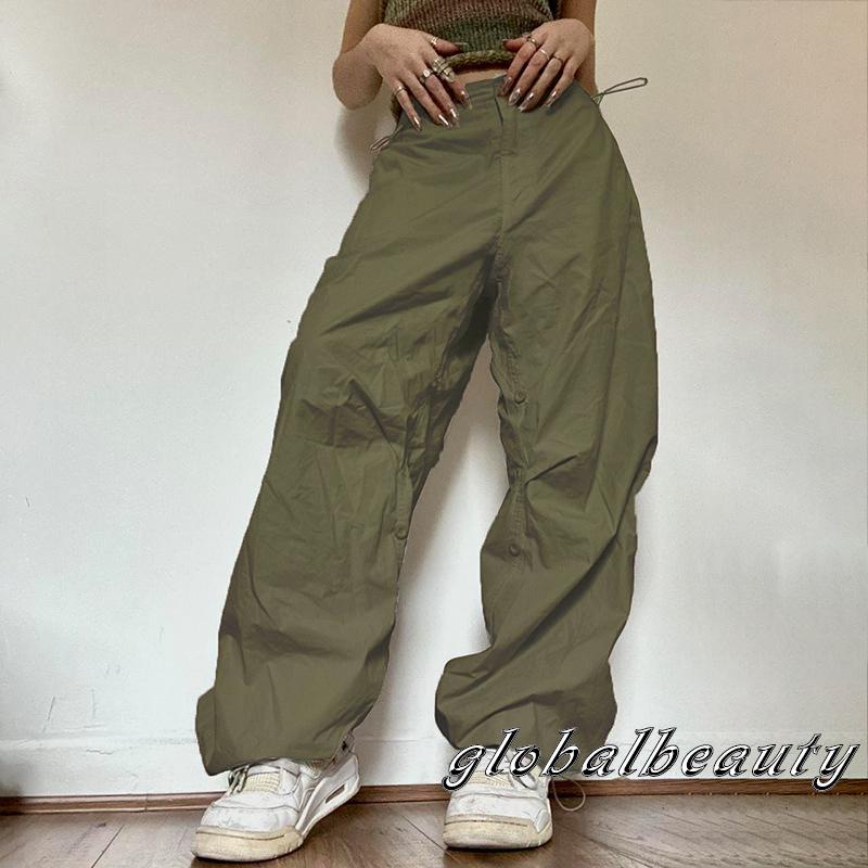 Quần Dài Dáng Rộng Lưng Cao Màu Sắc Đơn Giản Thời Trang Xuân Thu Cho Nữ