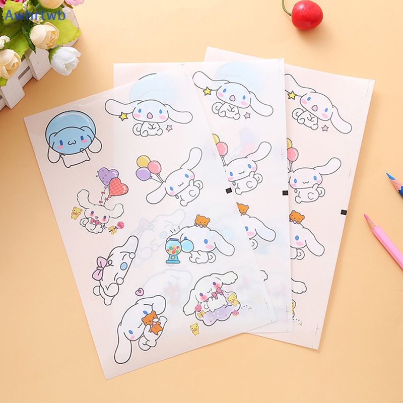 Set 5 Miếng Dán Pvc Trong Suốt Họa Tiết Hoạt Hình My Melody Cinnamoroll Kuromi Mới