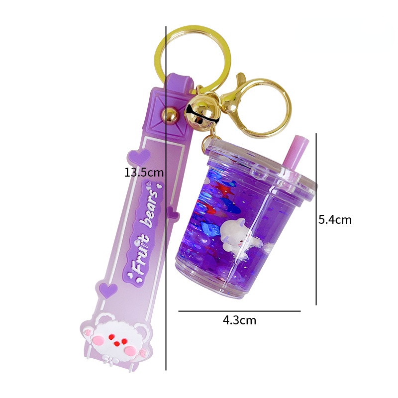 Móc Khóa Hình Ly Trà Sữa / Kẹo Mút Thắt Nơ Sáng Tạo Bằng Acrylic