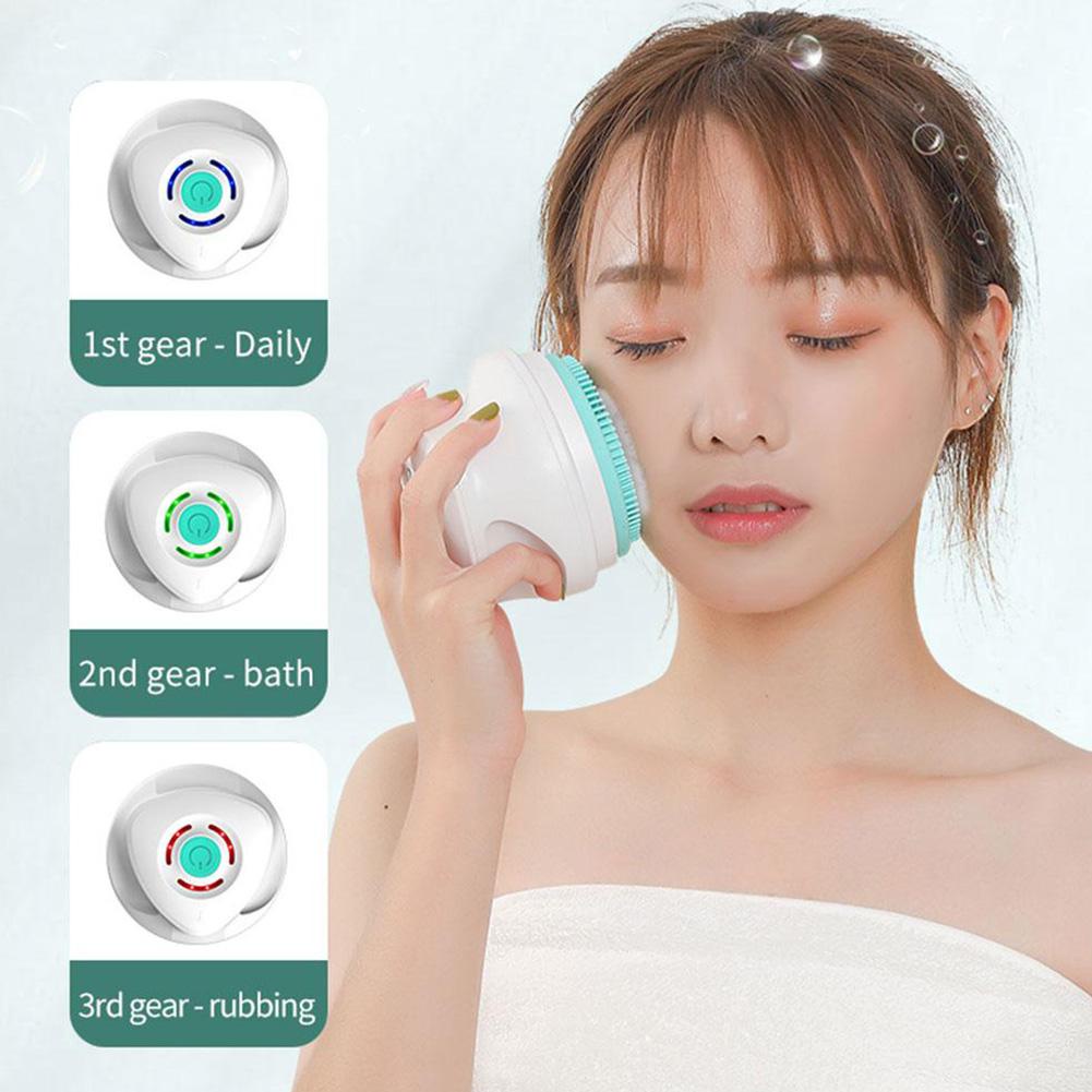 Bàn Chải Chà Lưng Điện Tử Bằng Silicon Sạc USB 3 L8E7 Đa Ứng Dụng