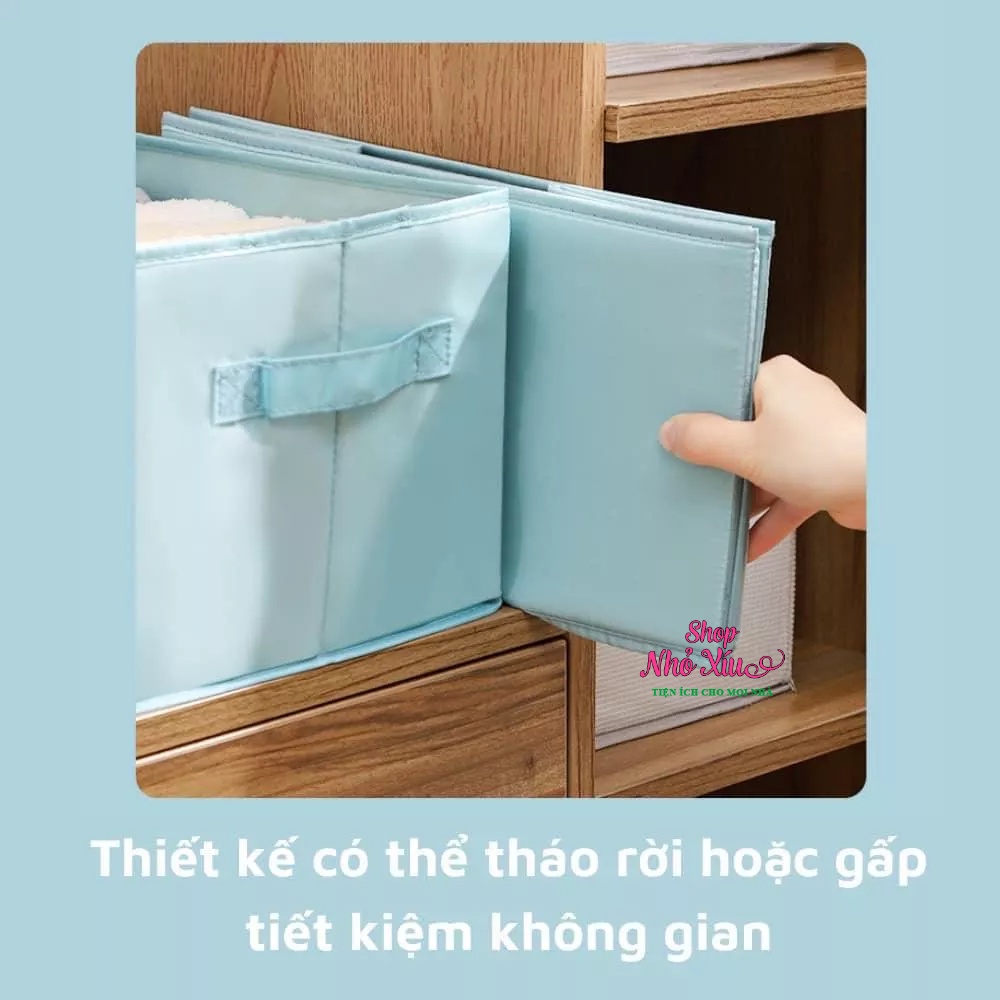 Hộp vải đựng quần áo chia ngăn - túi vải đựng quần jean áo sơ mi chia 9 ngăn có nắp sắp xếp tủ đồ gọn gàng