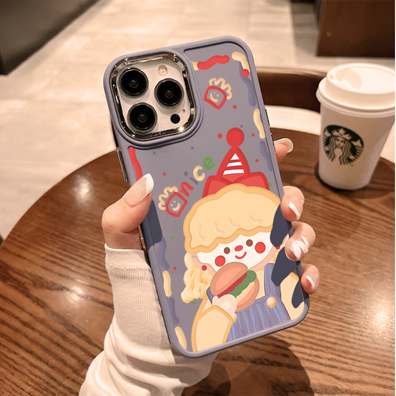 ✅Ốp Điện Thoại Dẻo Họa Tiết Cô Gái &amp; Burger Dễ Thương Cho iphone13pro11 xr1214pro / max WRQ3