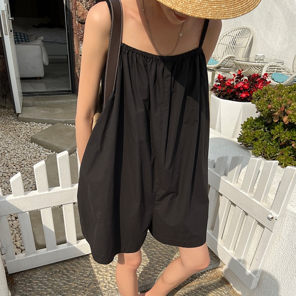 Jumpsuit Ngắn Ống Rộng Che Phủ Toàn Diện Thời Trang Cho Nữ