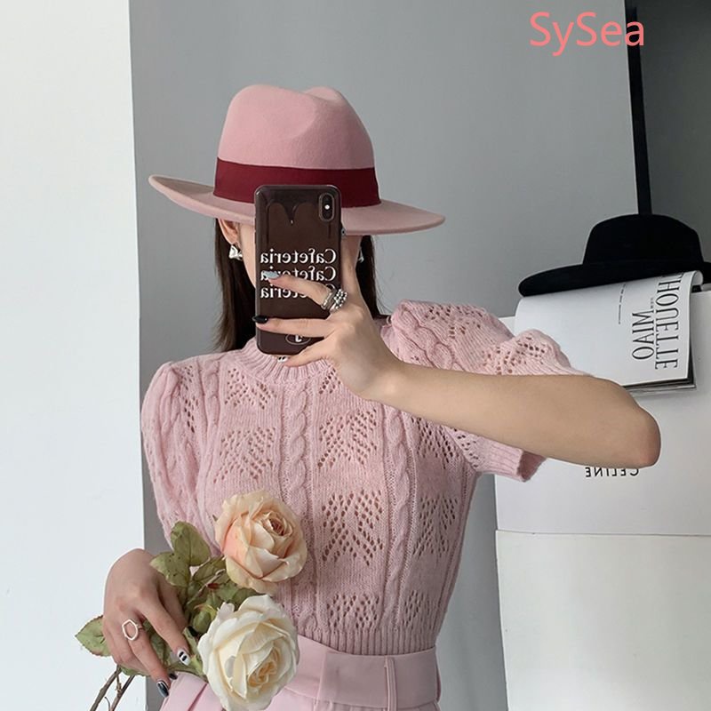 Áo Dệt Kim Cổ Tròn Thời Trang Mùa Hè Hàn Quốc Dành Cho Nữ