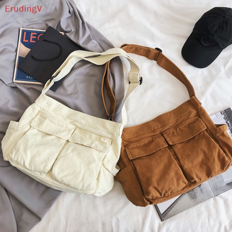 [ErudingV] Túi Xách Đeo Vai Bằng Vải Canvas Dành Cho Thanh Thiếu Niên [Mới]