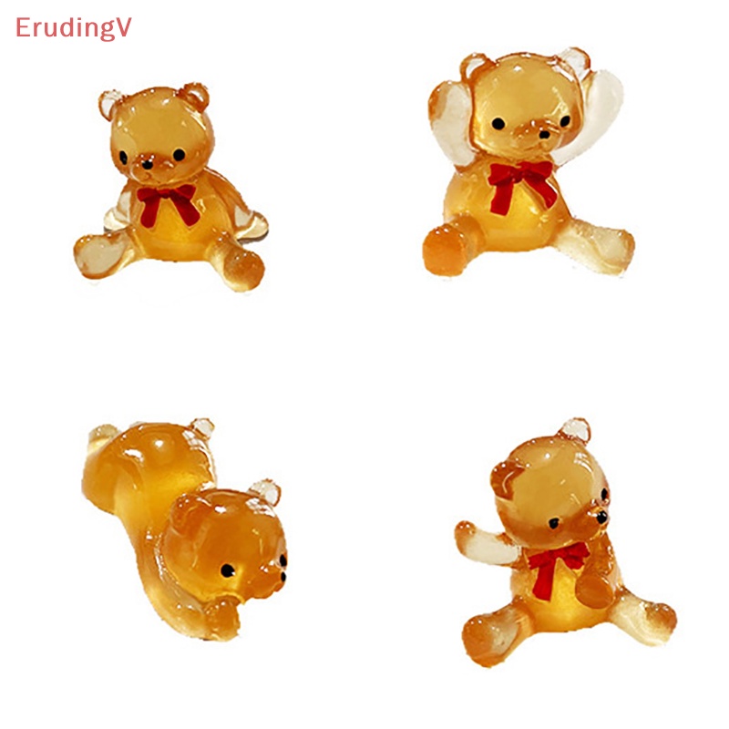 Bộ 2 Kẹp Tóc Hình Gấu Dạ Quang Bằng Nhựa Resin DIY