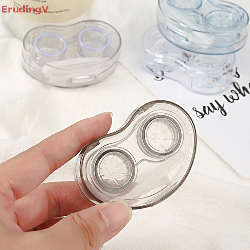 [ErudingV] Hộp Đựng Kính Áp Tròng Trong Suốt Phong Cách Lạnh Đơn Giản Di Động Kèm Nhíp Gắp [Mới]