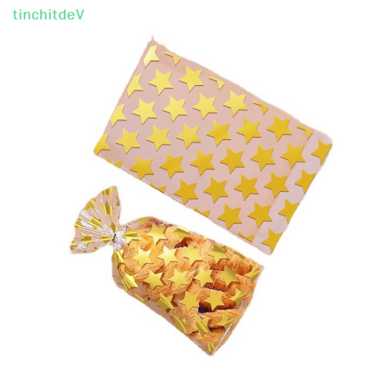 [TinchitdeV] 100 Túi Đựng Bánh Kẹo 8X10 + 3cm Hình Ngôi Sao Trong Suốt Tự Dính DIY Cho Tiệc Giáng Sinh Sinh Nhật [Mới]