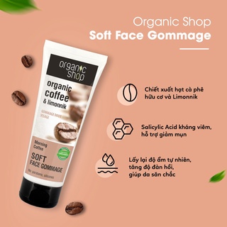Tẩy da chết mặt Organic cafe, tẩy tế bào chết cà phê