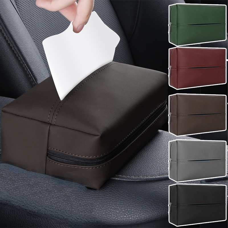 Hộp Đựng Khăn Giấy Bằng Da Chống Thấm Nước Kèm Dây Cố Định / Tái Sử Dụng Tiện Lợi Dành Cho