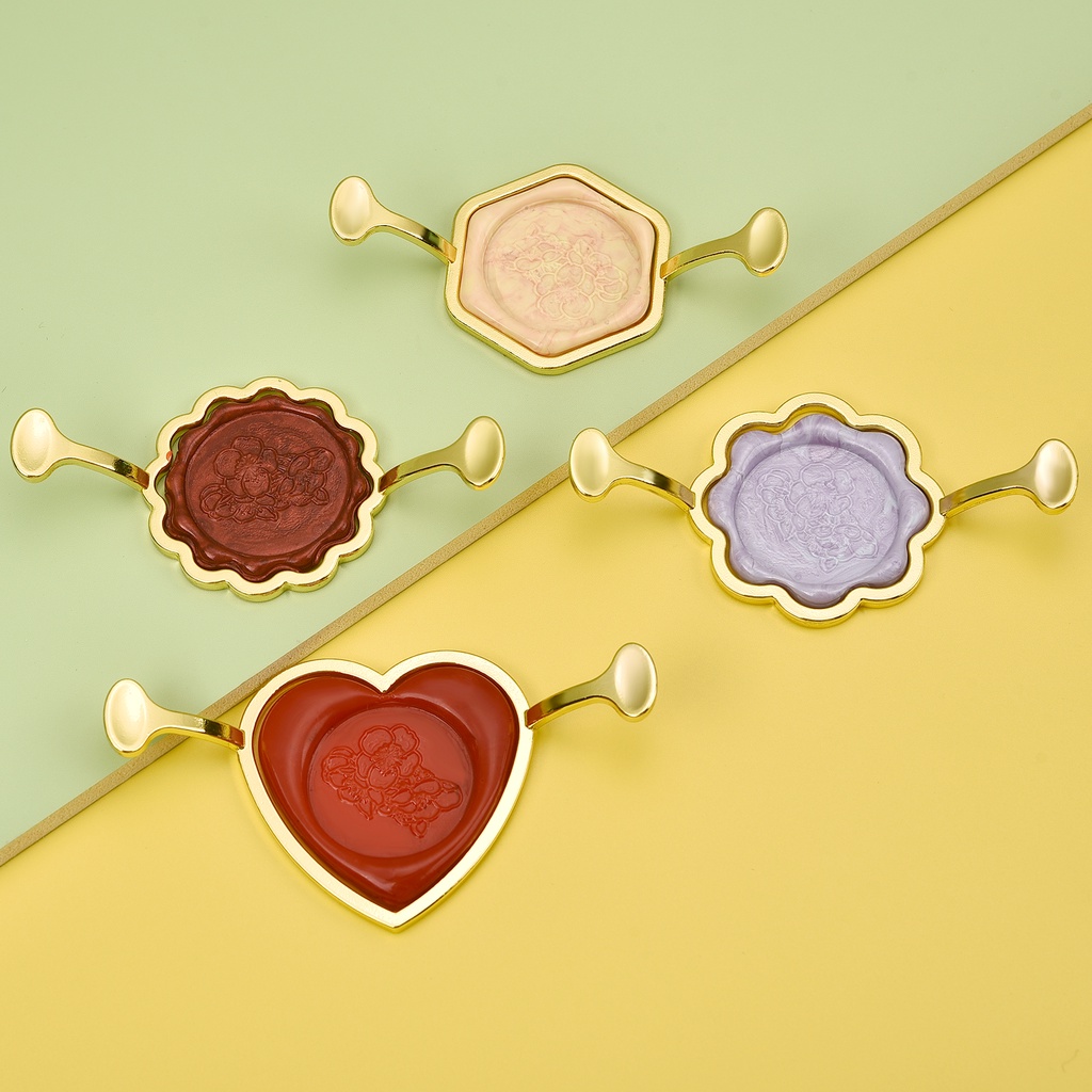 Wax Seal Fixer Khuôn tròn vuông kim loại để niêm phong tem Head Làm thiệp mời đám cưới