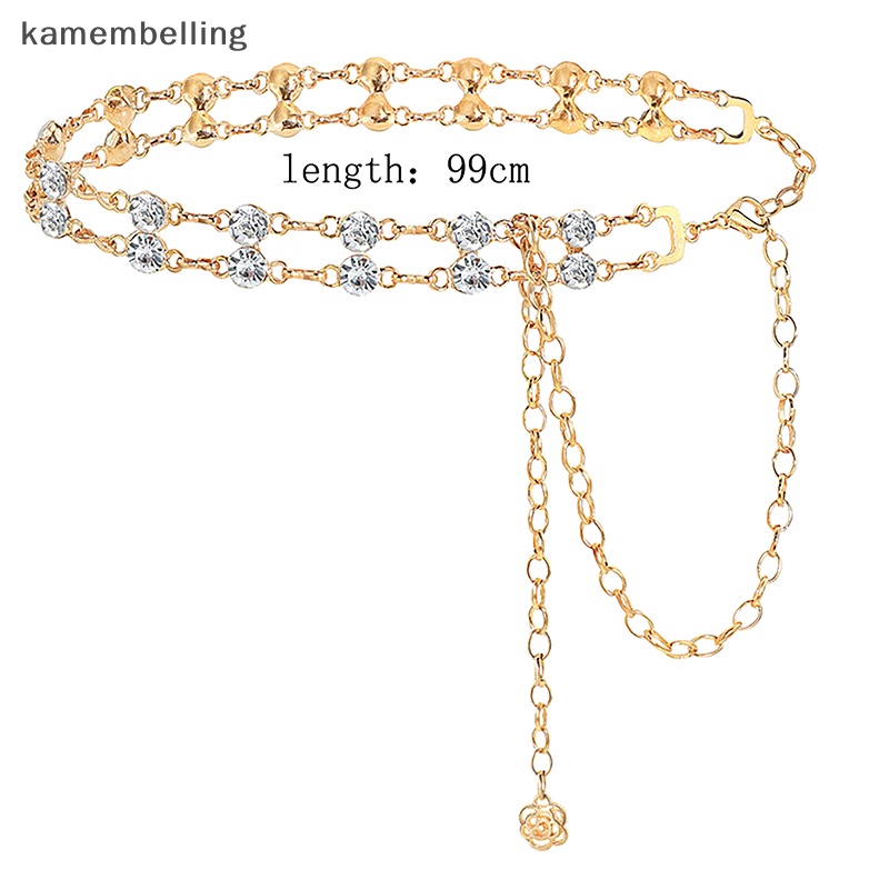 Kamembelling Dây Xích Đeo Thắt Lưng Hai Lớp Bằng Hợp Kim Đính Kim Cương Thời Trang Sáng Tạo Đa Năng Dành Cho Nữ EN