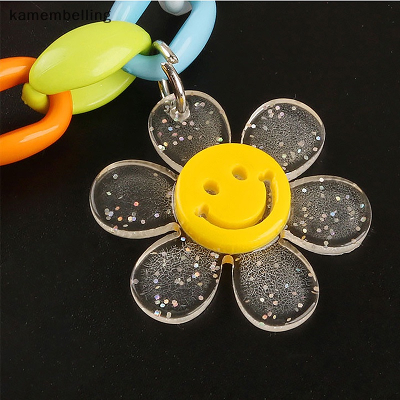 Kamembelling Móc Chìa Khóa Bằng Acrylic Hình Hoa Hướng Dương Màu Sắc Ngọt Ngào Xinh Xắn
