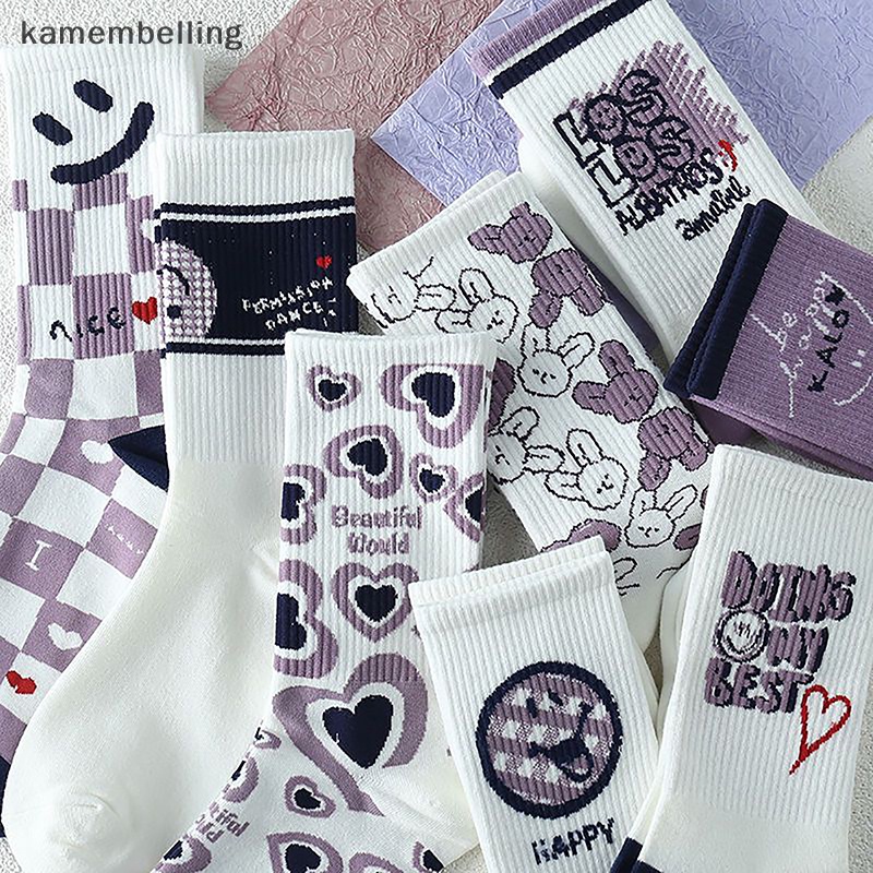 1 Đôi Vớ Thể Thao Bằng Polyester In Họa Tiết Hoạt Hình Vui Nhộn Phong Cách Harajuku Hip Hop Dễ Thương Cho Nam Và Nữ