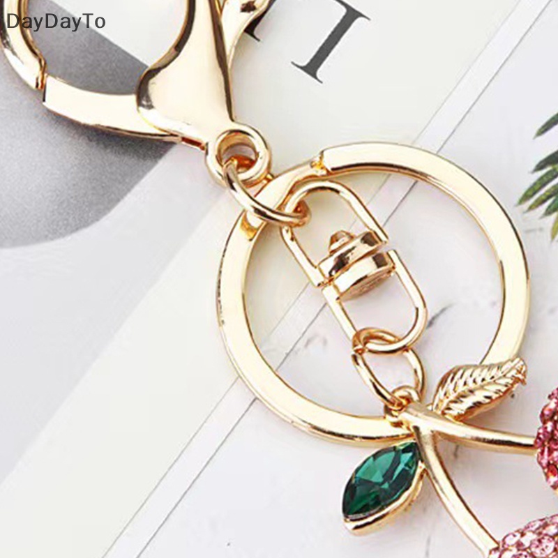 Móc Khóa Hình Trái Cherry Đính Đá Dễ Thương