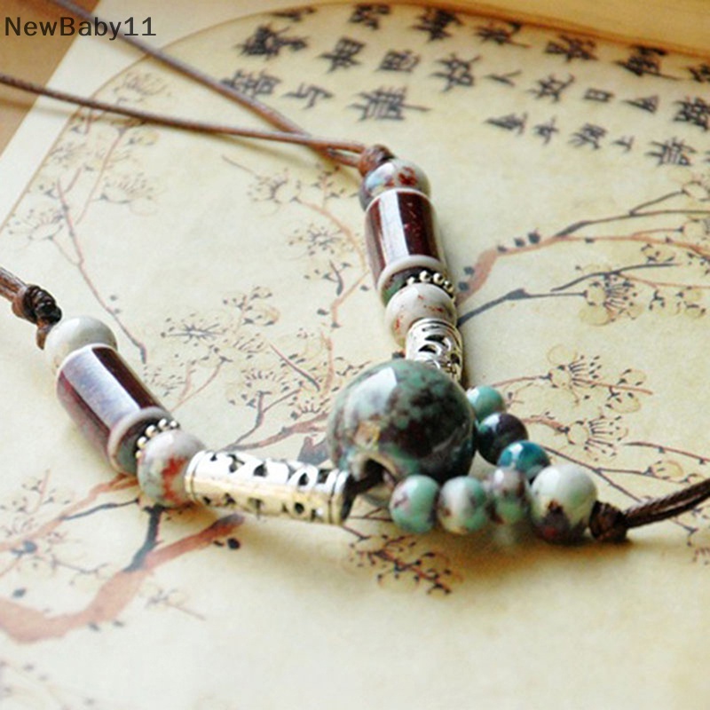 Dây Chuyền Chuỗi Hạt Gốm Phong Cách Retro Thời Trang