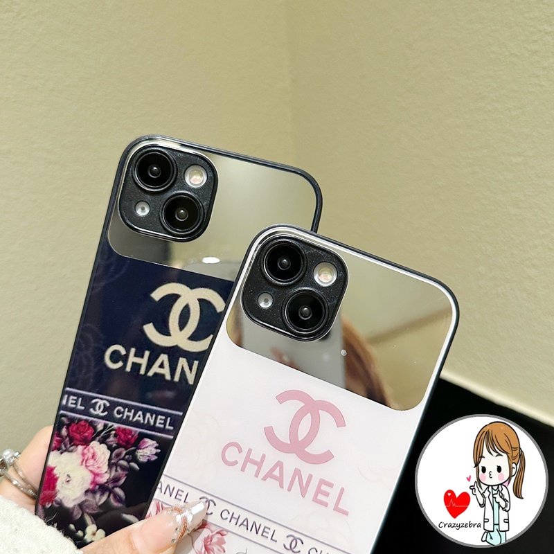 Ốp Điện Thoại Mặt Kính Tráng Gương Họa Tiết Hoa Cho IPhone 11 13 12 14 Pro Max Mini X Xr Xs Max 7 8 Plus SE 2020 6 6s