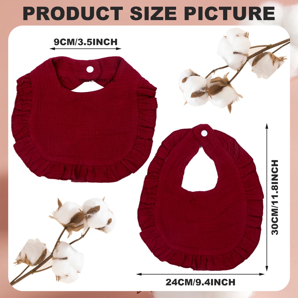 Set 16 Yếm Ăn Chất Liệu Bằng Cotton 0-24 Tháng Mềm Mại Màu Trơn Cho Bé