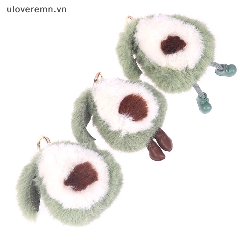 Uloveremn Móc Khóa Lông Chồn Hình Quả Bơ Lông Xù Đáng Yêu Dành Cho Nữ