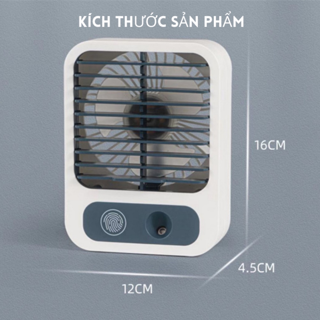 Quạt điều hoà hơi nước mini cảm ứng tự động, phun sương làm mát không gió 3 tốc độ gió dung tích 150ml