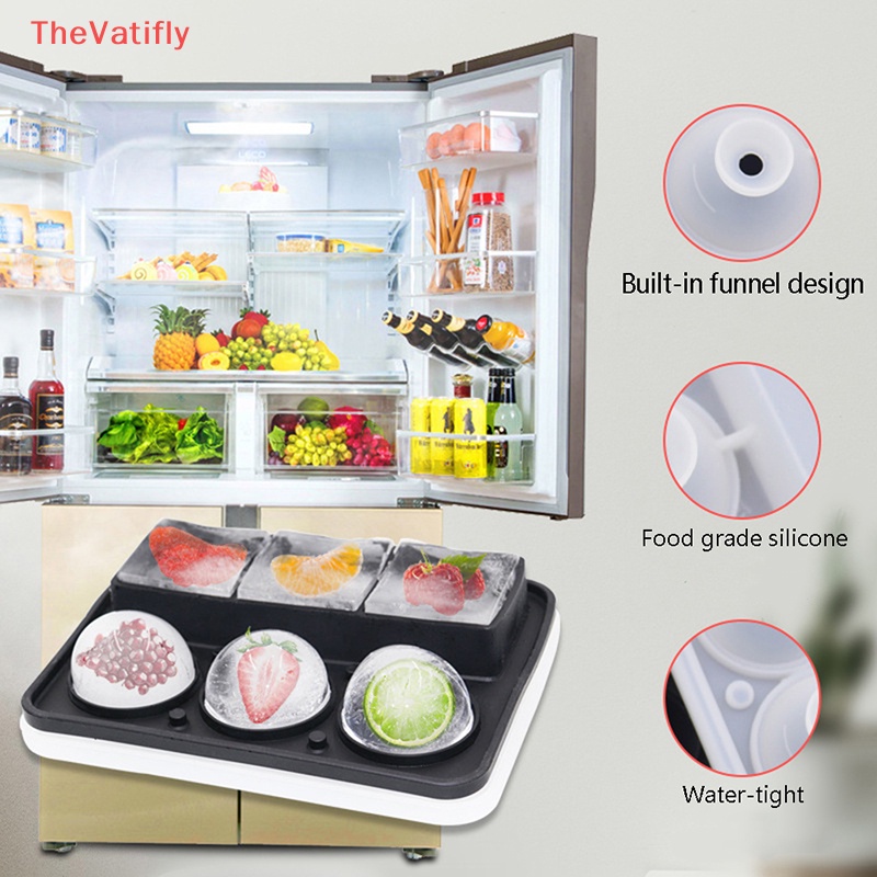 Khuôn Silicone Làm Đá Viên 3 Lỗ Hình Tròn Và Vuông Có Thể Tái Sử Dụng