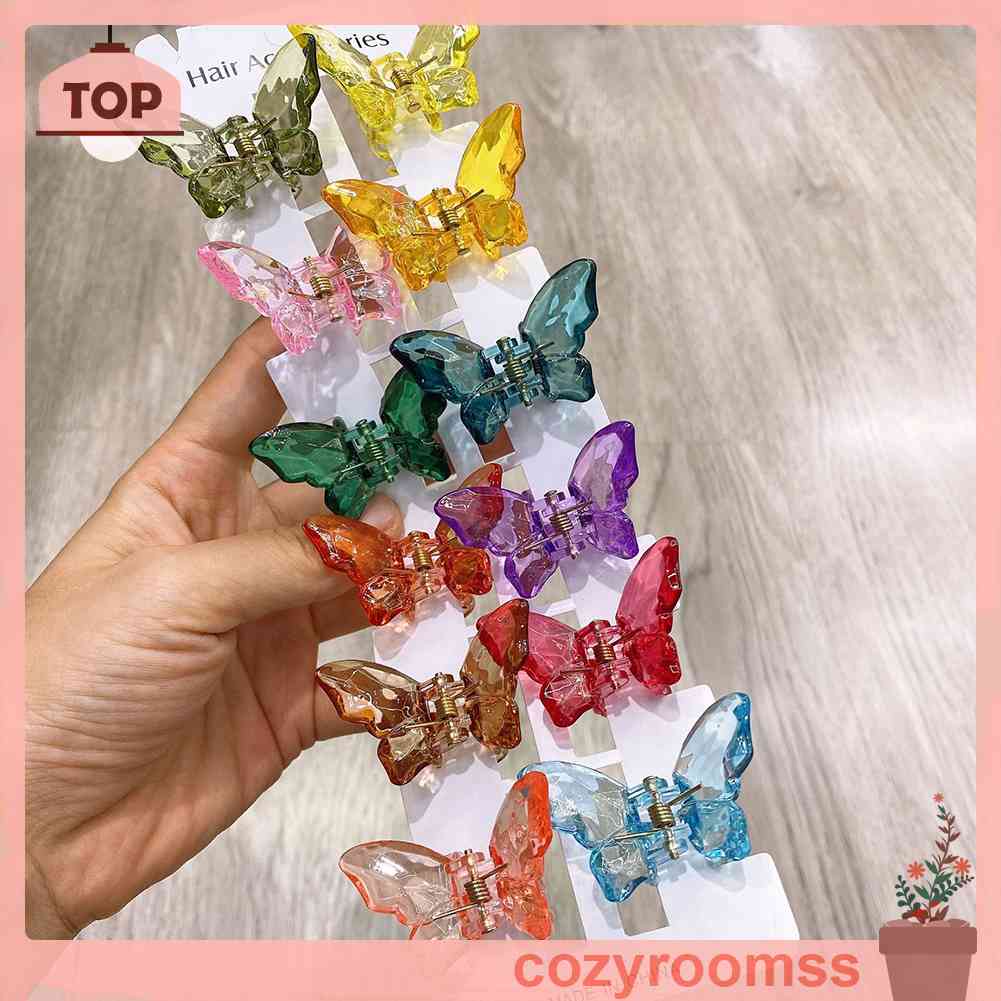Kẹp Tóc Hình Bướm Trong Suốt Phong Cách Hàn Quốc Ngọt Ngào Cho Nữ
