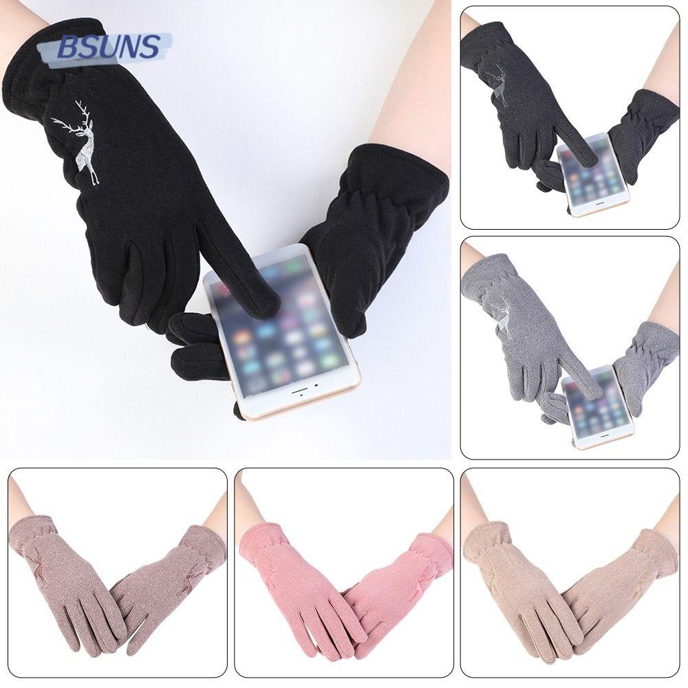 Găng Tay Nhung Dày Chống Trượt Giữ Ấm Cho Nữ