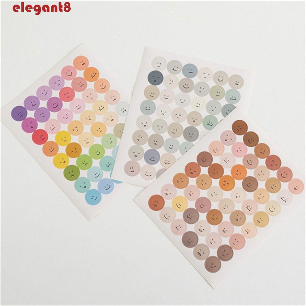 Set 2 Tấm Sticker Tròn Họa Tiết Mặt Cười Graffiti Trang Trí Sổ Tay