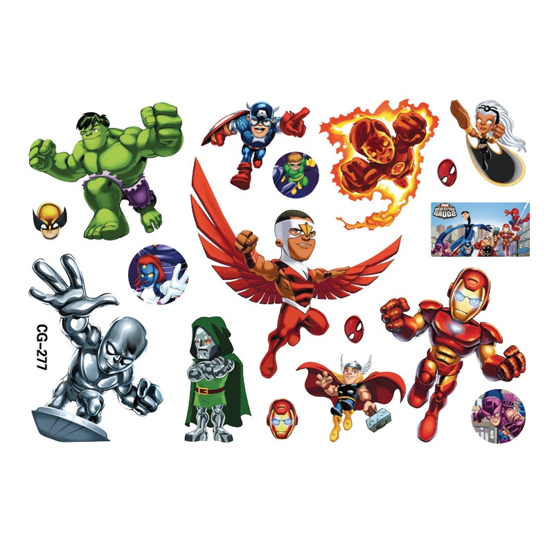 Hình Xăm Dán Tạm Thời Họa Tiết Hoạt Hình the avengers