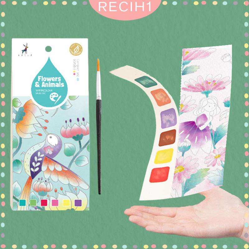 Sách Tô Màu Nước Bỏ Túi Kèm Cọ Cho Người Mới Bắt Đầu