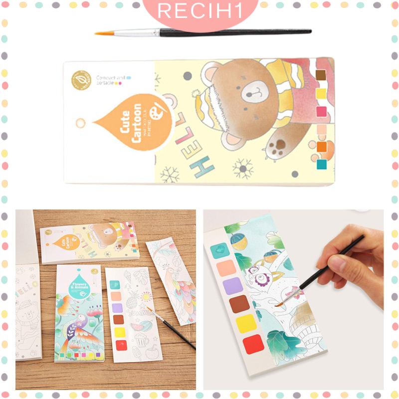 Sách Tô Màu Nước Bỏ Túi 20 Tờ Thủ Công Cho Người Mới Bắt Đầu