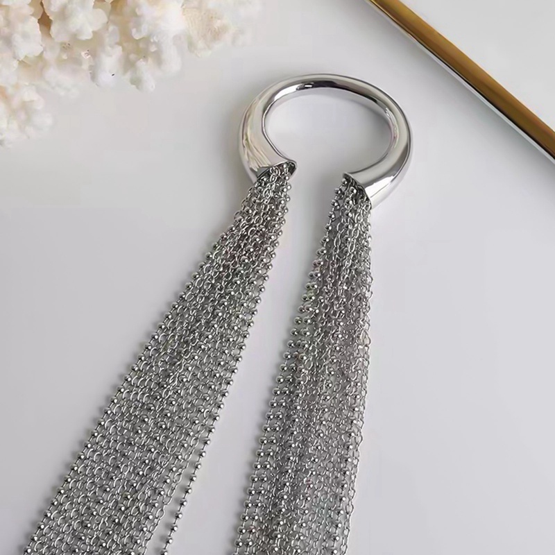 Dây Chuỗi Dài Màu Bạc Tua Rua Dùng Trang Trí Tóc Thời Trang DIY