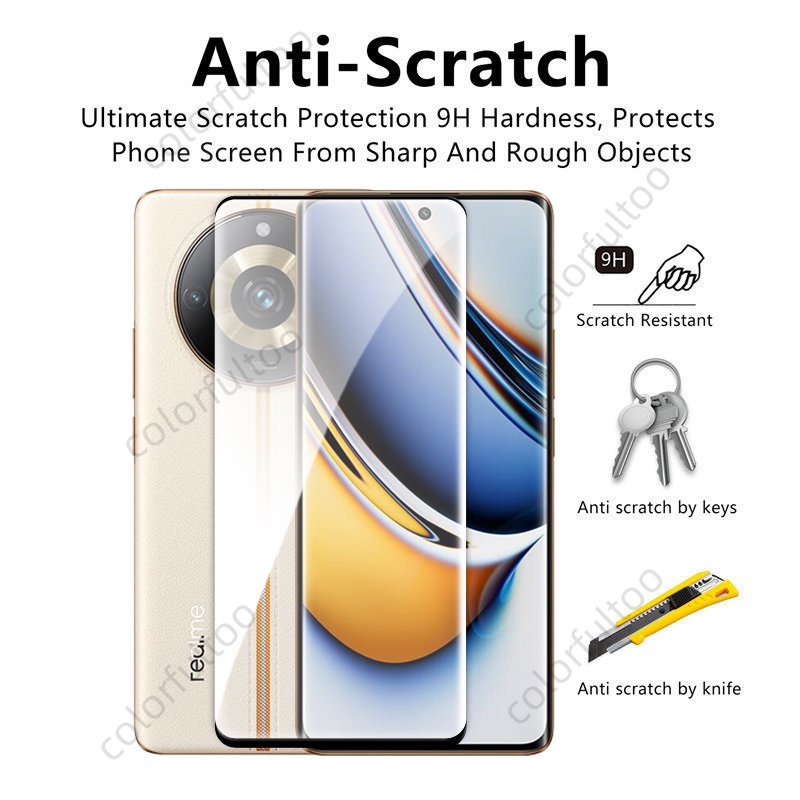 Kính Cường Lực 9H Cong 3D 9H 2 Trong 1 Cho Realme 11 10 Pro Plus + 10Pro 11Pro + Realme11Pro Realme10 4G 5G