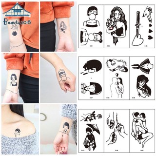 Hình Xăm Dán Tạm Thời Chống Nước Hình Cô Gái Đáng Yêu Cho Nữ