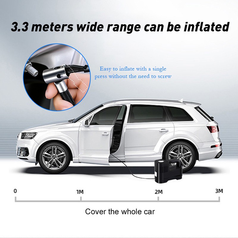 Máy Bơm Lốp Xe Không Dây, Tiết Kiệm Thời Gian Và Sức Lực, Máy Bơm Xe Máy Bằng Điện Công Suất Cao, Tự Ngắt Tiện Lợi