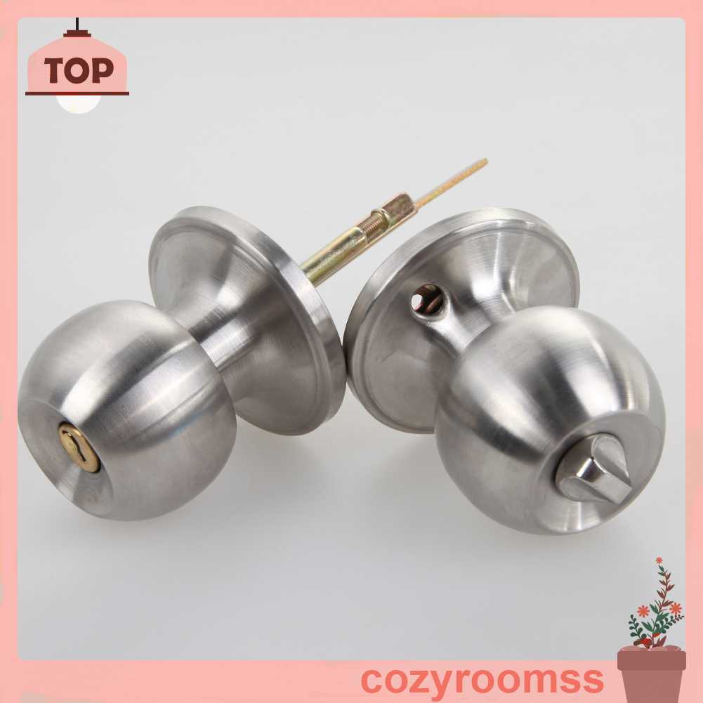 Ổ Khóa Cửa Xoay Tròn Bằng Thép Không Gỉ Kèm Chìa Khóa