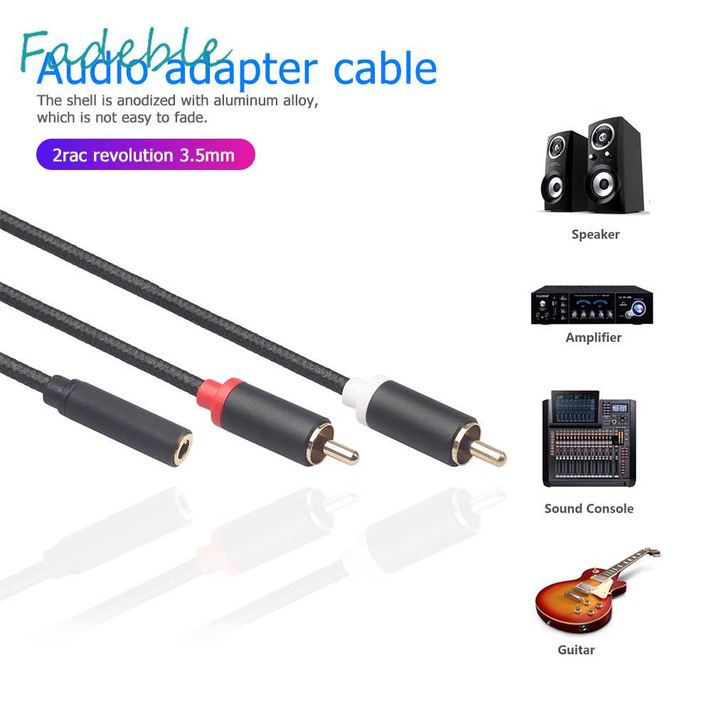 Dây Cáp Âm Thanh 0.4m RCA 2 RCA Đầu Đực Sang Đầu Cái 3.5mm