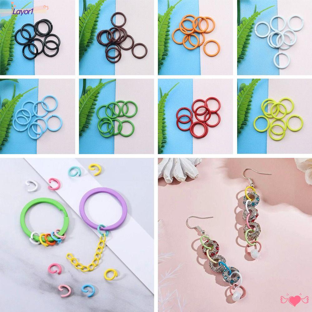 Set 1 / 200 Móc Khóa Tròn 10Mm Nhiều Màu Sắc Dùng Làm Trang Sức