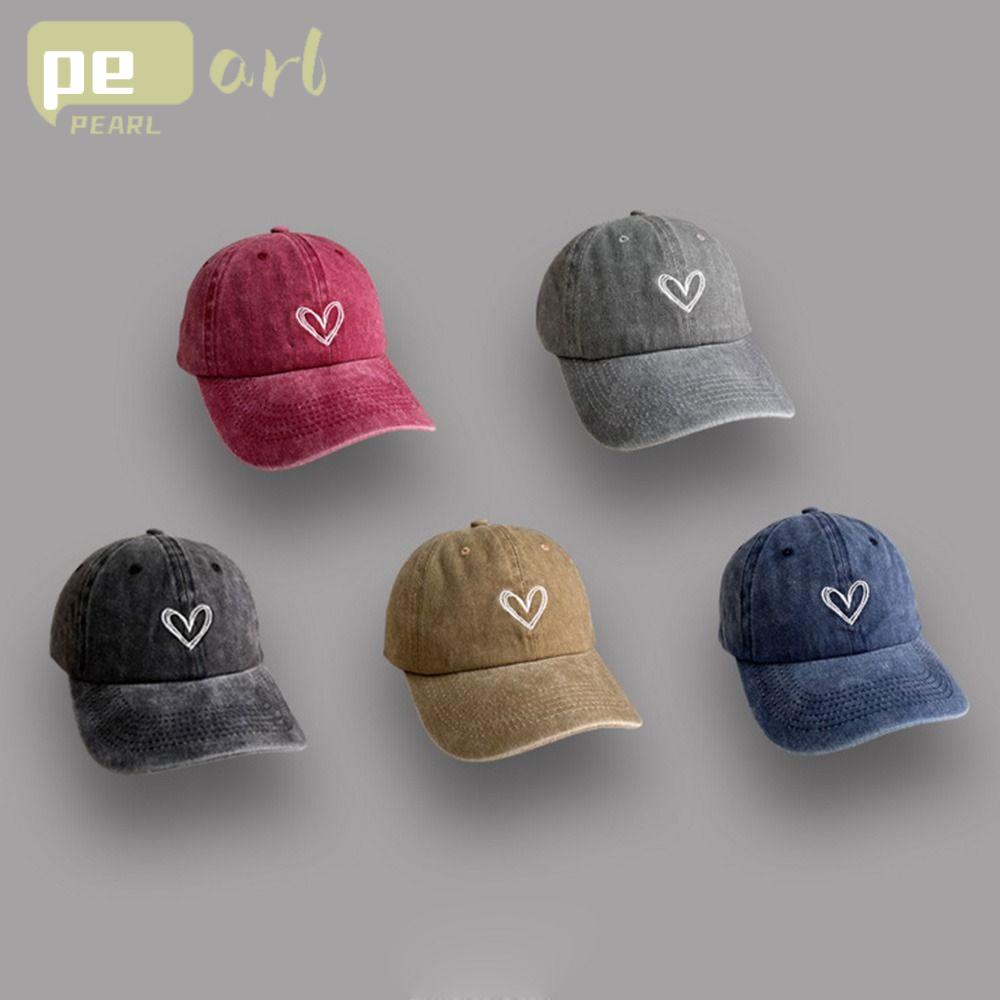 .Mũ Lưỡi Trai Thêu Hình Trái Tim Phong Cách Vintage