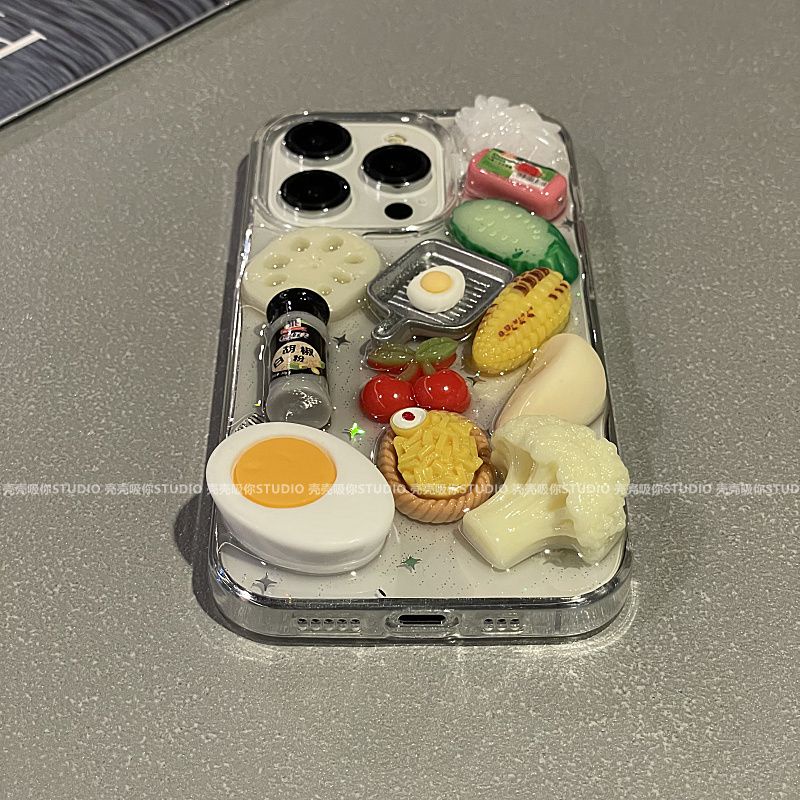 Ốp Điện Thoại Chống Rơi Hình Thức Ăn Ba Chiều Cho Apple 14promax Iphone13 11 14pro 13pro 14