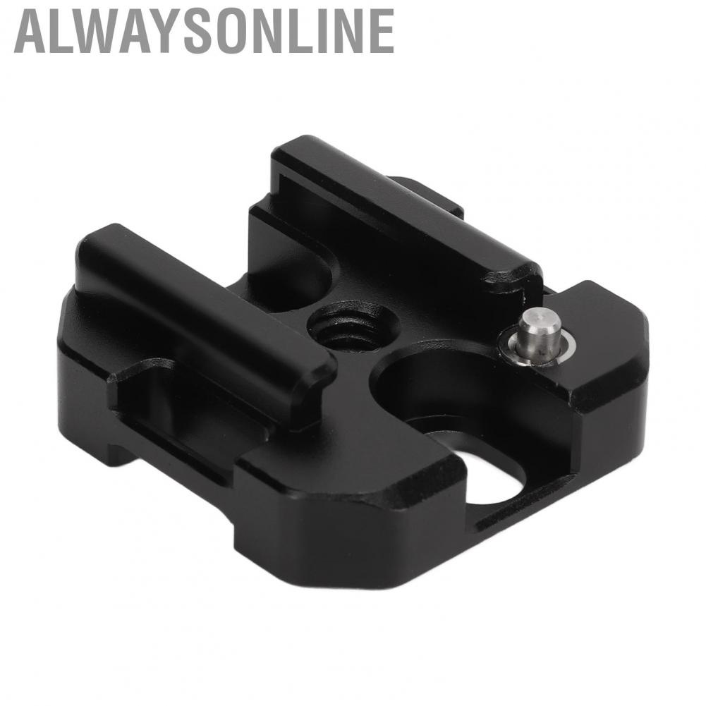 Alwaysonline Cold Shoe Mount Adapter with 1/4in Screw Hole Shoulder Strap Buckle for  Cage Fill Llight Microphone Accessory