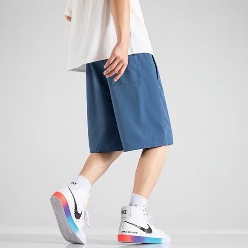 Quần Short Thể Thao 5 Tấc Bằng Lụa Lạnh Dáng Rộng Phong Cách Mới Nhật Bản Thời Trang Mùa Hè Cho Nam